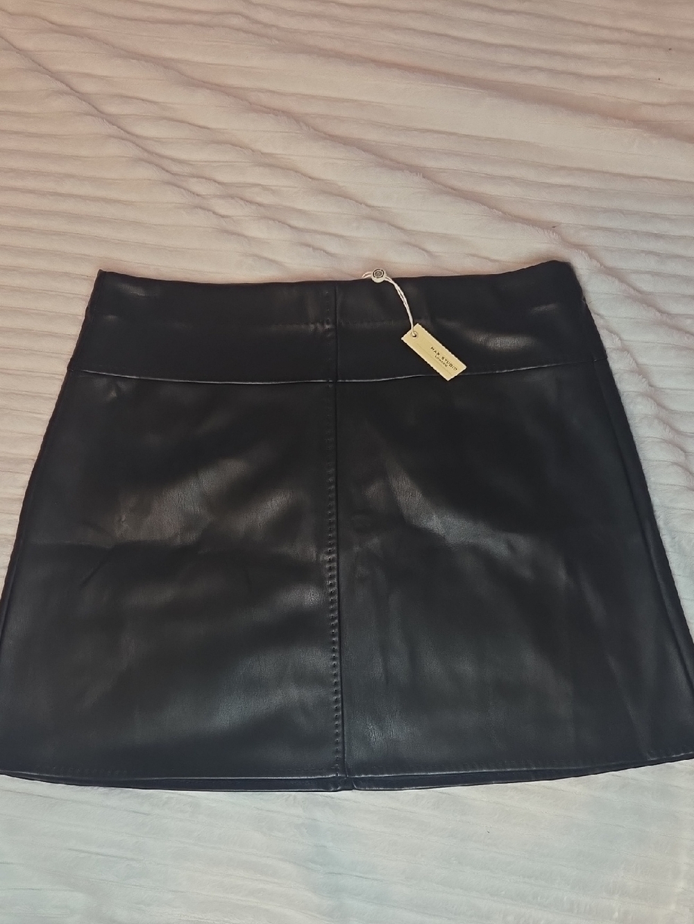 Max Studio London Black Faux Leather Mini Skirt -  Women XL